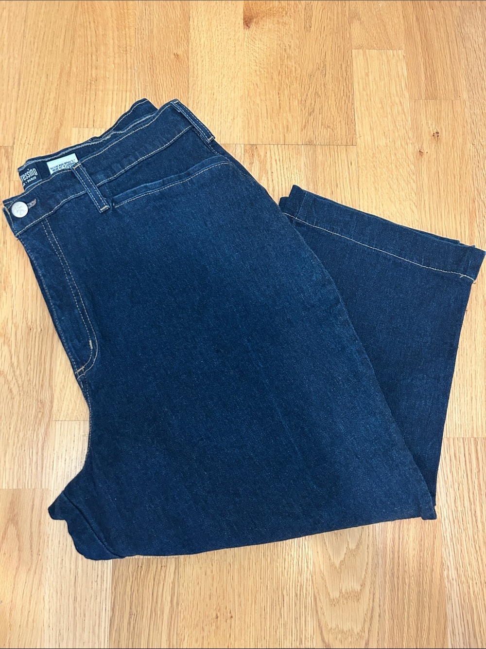 French Dressing High-Rise Wide Leg Jeans in Dark Blue
